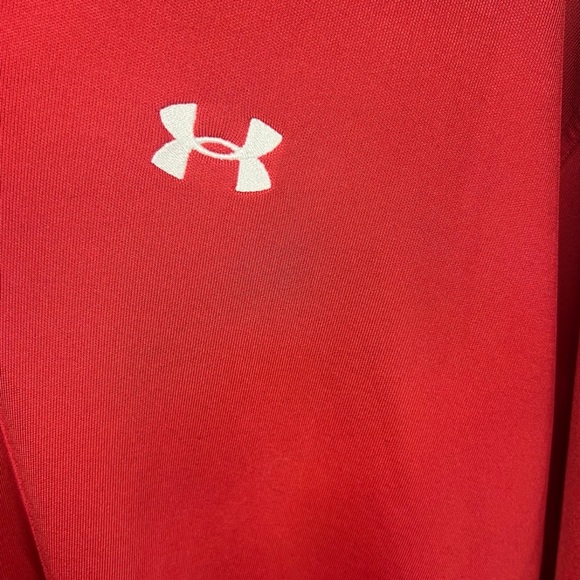 Under Armour Polo Shirt Mens Large Red HeatGear Casual Golf Performance - Picture 3 of 7